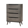 Benzara Mid Century Modern Style Wooden Chest, Gray
