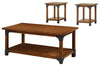 Benzara Bozeman 3 Pc. Table Set Country Style, Antique Oak Finish