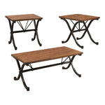Benzara Sabine 3 Pc. Table Set Transitional Style, Dark Oak Finish