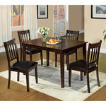 Benzara West Creek Transitional 5Pc Dining Table Set, Espresso Finish