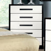 Benzara 5 Drawer Wooden Chest with Recessed Pull, White and Black