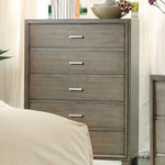 Benzara Contemporary Style Wooden Chest with Tapered Legs, Gray