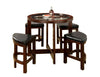 Benzara Crystal Cove I Quaint Virile 5 Piece Counter Height Table Set, Dark Walnut