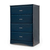 Benzara Transitional Style Chest with Metal Drawer Pulls, Blue