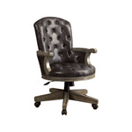 Benzara Yelena Height Adjustable Arm Chair in Gray and Black