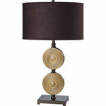Benzara Suzy Traditional Table Lamp in Light Carmel and Espresso