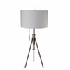 Benzara Zaya Contemporary Table Lamp, Brushed Steel