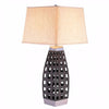 Benzara Zara Table Lamp with Chrome Accents,Black, Chrome