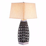 Benzara Zara Table Lamp with Chrome Accents,Black, Chrome