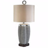 Benzara Sylvia Contemporary Style Table Lamp, Pearl Stone