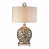 Benzara Estelle Traditional Style Table Lamp,Champagne Silver