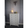 Benzara Spacious Gleaming White Finish 5 Drawer Storage Chest with Metal Glides.