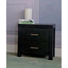 Benzara Sophisticated Nightstand with 2 Storage Drawers, Black Finish.