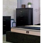 Benzara Capacious 5 Drawer Storage Chest with Metal Glides, Black Finish.