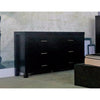 Benzara Classy Dresser with Six Storage Drawers On Metal Glides, Black Finish.