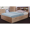 Benzara Wooden Full Size Bed Frame with 3 Drawers and Grain Details, Taupe Brown