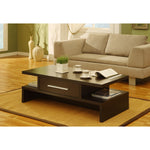 Benzara 17 inch Contemporary 1 Drawer Wooden Coffee Table, Brown