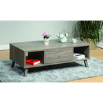Benzara Elegant Wooden Coffee Table with Drawer, Gray