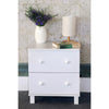 Benzara Urbane White Finish Nightstand with 2 Drawers On Metal Glides.