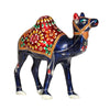 Benzara Handmade Decorative Camel Statue in Wood and Metal, Multicolor