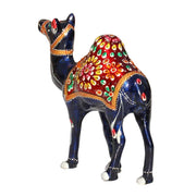 Benzara Handmade Decorative Camel Statue in Wood and Metal, Multicolor