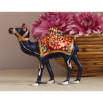 Benzara Handmade Decorative Camel Statue in Wood and Metal, Multicolor