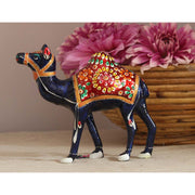 Benzara Handmade Decorative Camel Statue in Wood and Metal, Multicolor