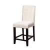 Benzara Wooden Counter Stool with Fabric Upholstery, White and Black