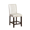 Benzara Wooden Counter Stool with Faux Leather Upholstery, White and Black