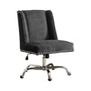 Benzara Height Adjustable Swivel office Chair with Metal Base, Gray and Silver