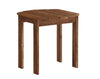 Benzara Outdoor Wooden End Table with Slatted Top and Block Legs, Brown