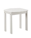 Benzara Outdoor Wooden End Table with Slatted Top and Block Legs, White