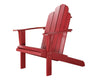 Benzara Slatted Wooden Outdoor Chair with Arched High Backrest, Red