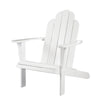 Benzara Slatted Wooden Outdoor Chair with Arched High Backrest, White
