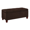Benzara Fabric Upholstered Wooden Shoe Storage Ottoman, Brown