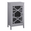 Benzara Single Door Wooden Cabinet with 3 Storage Compartments, Small, Gray