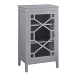 Benzara Single Door Wooden Cabinet with 3 Storage Compartments, Small, Gray
