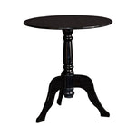 Benzara Round Acrylic End Table with 3 Legged Base Support, Black