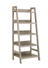 Benzara Transitional Style Wooden Ladder Bookcase with Five Shelves, Gray