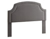 Benzara Wood and Fabric Full Queen Size Headboard with Scalloped Edges, Gray