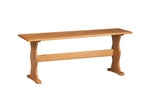 Benzara Wooden Rectangular Bench with Sleek Pedestal Style Feet, Brown
