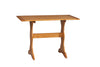Benzara Wooden Rectangular Table with Sleek Curved Pedestal Style Feet, Brown