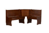 Benzara 3 Piece Wooden Corner Unit with Hidden Storage, Dark Brown