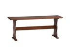 Benzara Wooden Rectangular Bench with Sleek Pedestal Style Feet, Dark Brown
