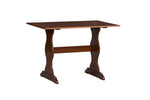 Benzara Wooden Rectangular Table with Curved Pedestal Style Feet, Dark Brown