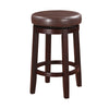 Benzara Fabric Upholstered Wooden Counter Stool with Slanted Legs, Brown