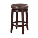 Benzara Fabric Upholstered Wooden Counter Stool with Slanted Legs, Brown