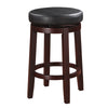 Benzara Fabric Upholstered Counter Stool with Slanted Legs, Brown and Black