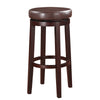 Benzara Fabric Upholstered Wooden Bar Stool with Slanted Legs, Brown