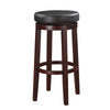 Benzara Fabric Upholstered Bar Stool with Slanted Legs, Brown and Black